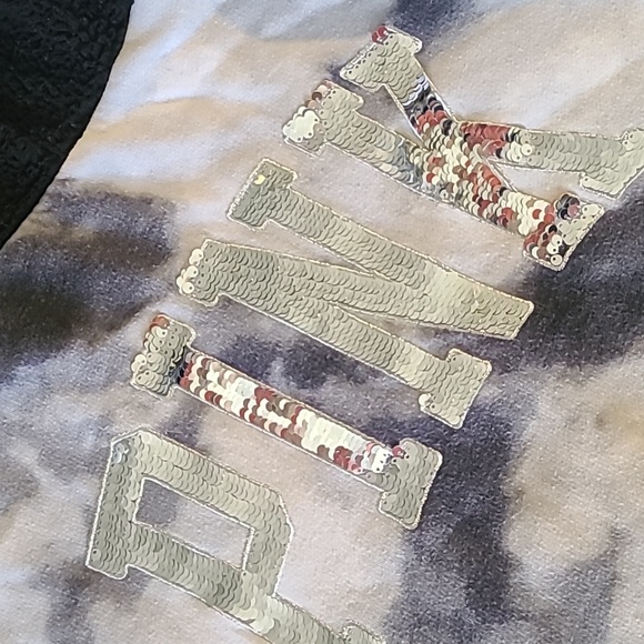 RARE PINK Victoria's secret black and white sequin reversible zip up - Picture 8 of 16